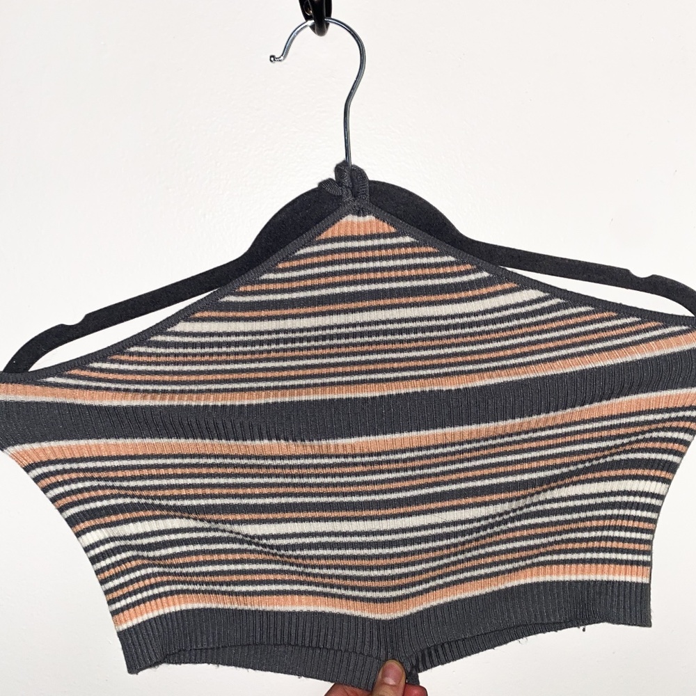 Stripped, halter top.